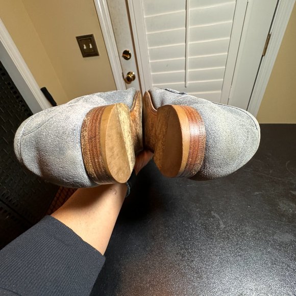 Gucci size 10 blue/grey suede horsebit slipon loafer shoes